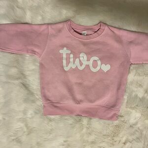 Rabbit Skins Pink Sweatshirt with 'Two' Design